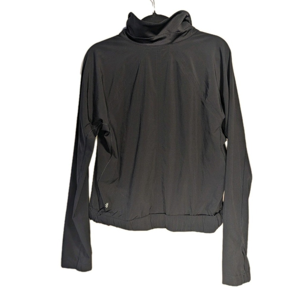EUC Athleta Large Lightweight Advantage Warm Up Black 1/4 Zip Pullover Jacket - Picture 2 of 7